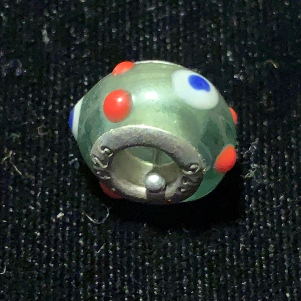 Sterling Silver Murano Glass Bead Vintage View 3